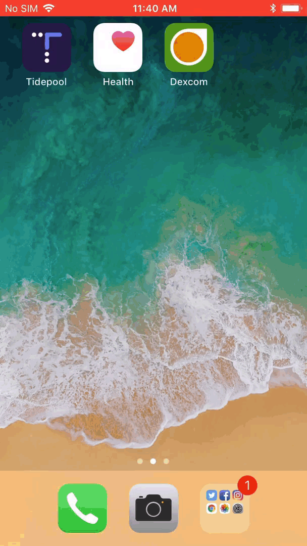 GIF animation of Tidepool Mobile and tapping on a note to expand it