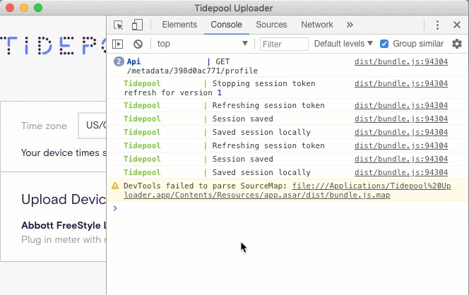 GIF animation showing how to undock Console Logs
