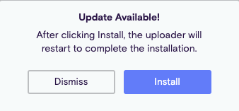 update message in Tidepool Uploader