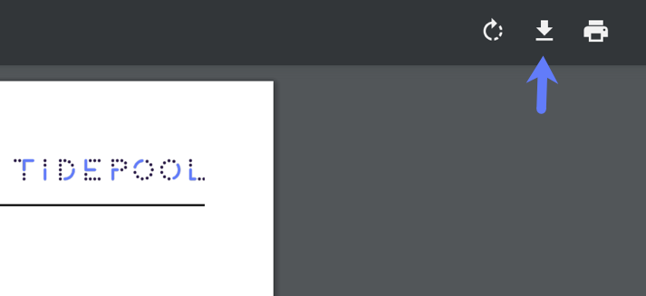 Arrow pointing to download button in Chrome