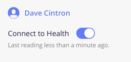 Connect to Health toggle