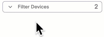 Animation showing how to filter devices in Tidepool Web