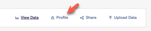 Navigation with a red arrow pointing to Profile.
